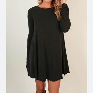 Glamorous brand Long Sleeve Black Swing Dress XS